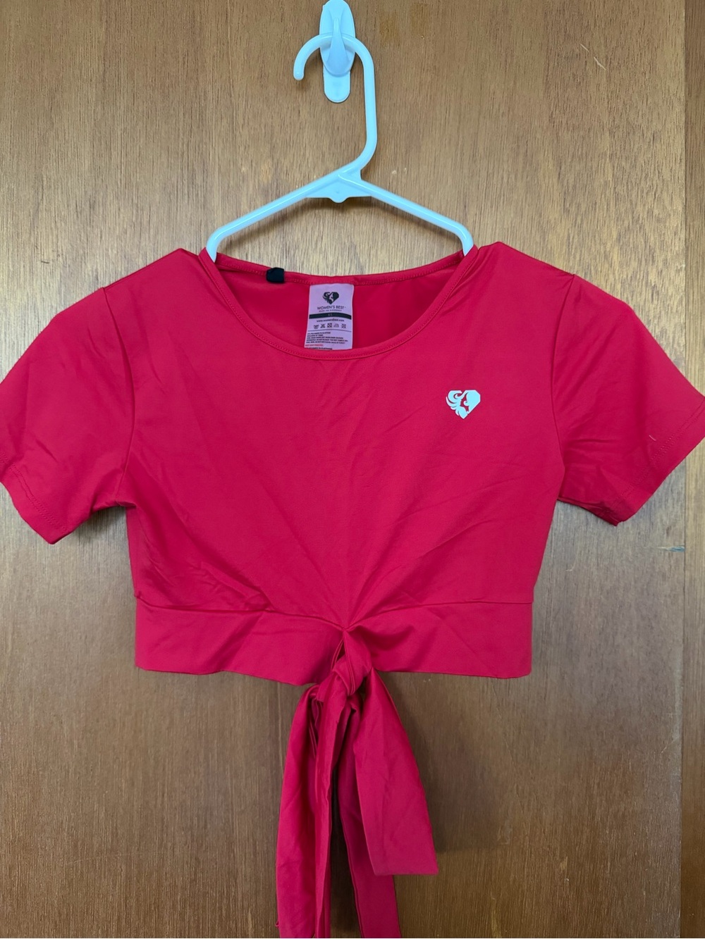 Women's Best Red Tie-Front Sports Crop Top - Comfort Support